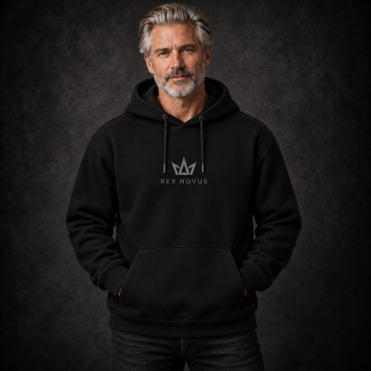 The Double Knit Hoody worn by a model